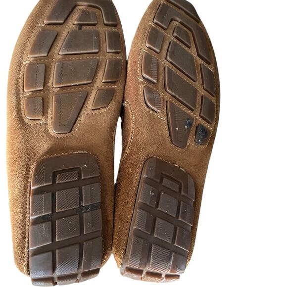 Donald Pliner Dade Suede Cognac Brown Driver Loafer Shoes size 11 - Picture 7 of 10